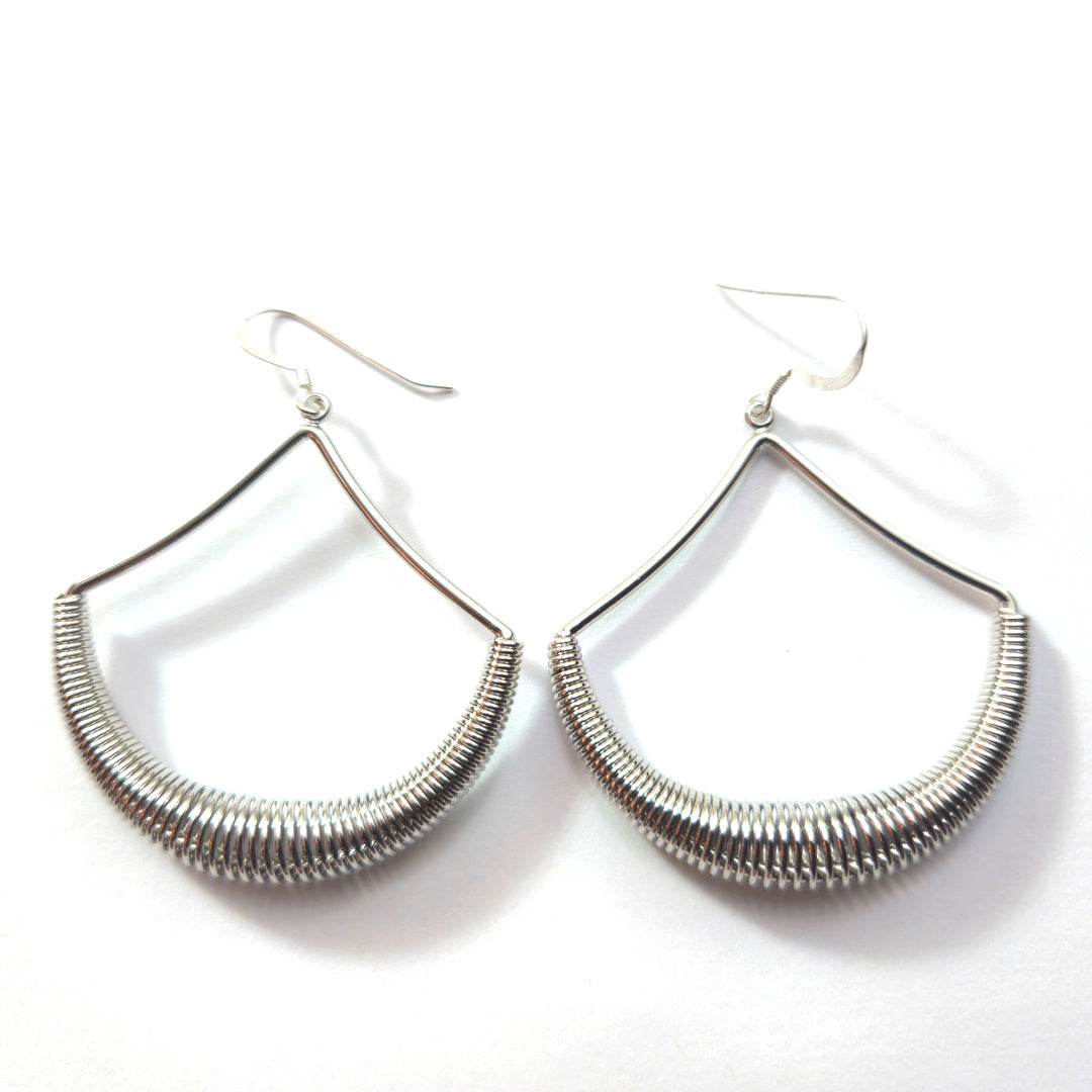 1980s Retro Oxidized Swing Hoops 
