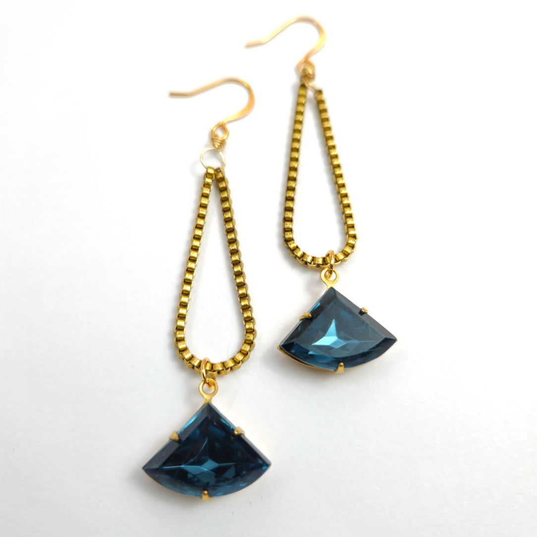 1960's blue acrylic earrings