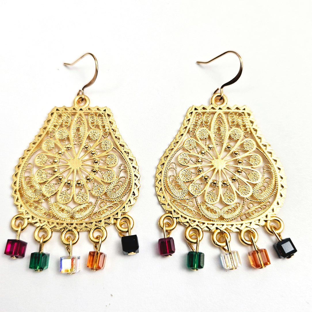Turkish Filigree Earrings with Swarovski