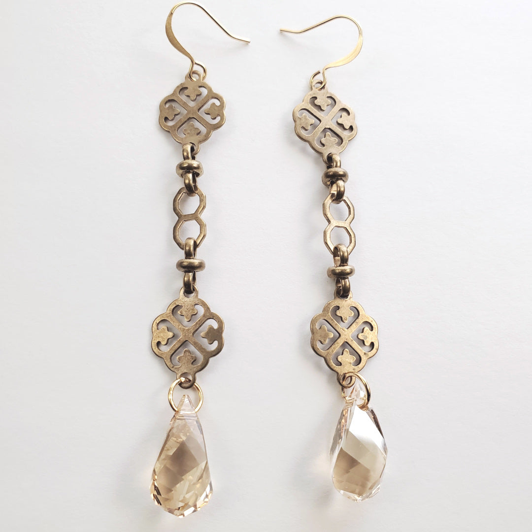 Vintage Golden Royale Drop Earrings