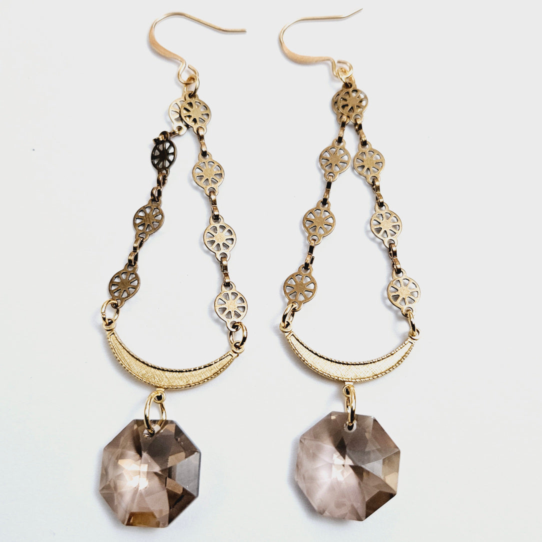 Smoky Topaz Drop Earrings