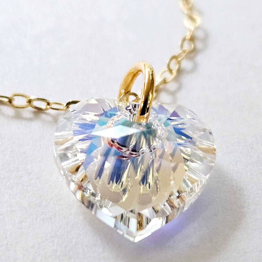 Aurora Crystal Heart Necklace