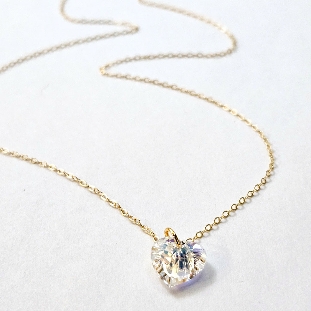 Aurora Crystal Heart Necklace