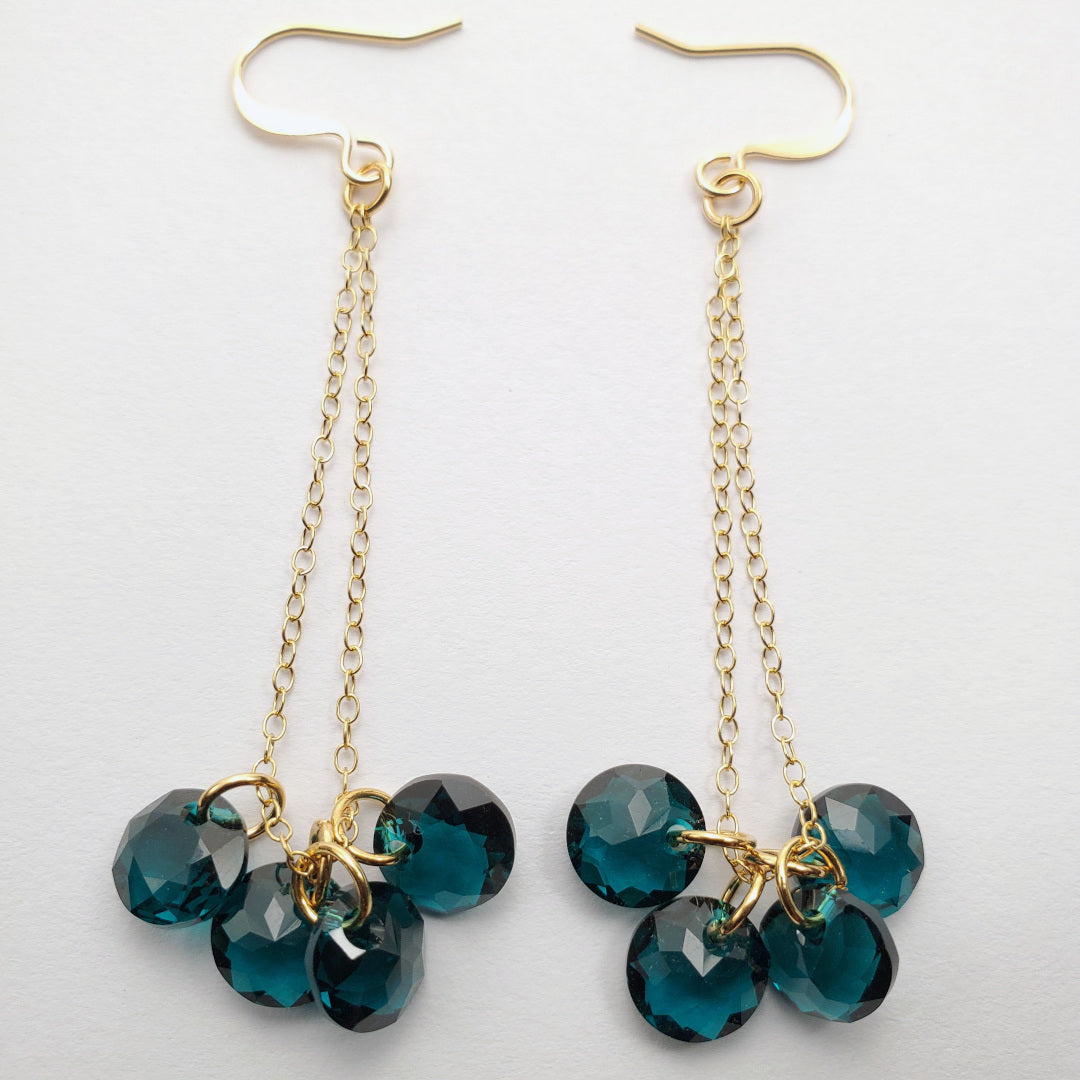 14K Gold Diamond Pebble Curb Chain Drop Earrings – Sheryl Lowe