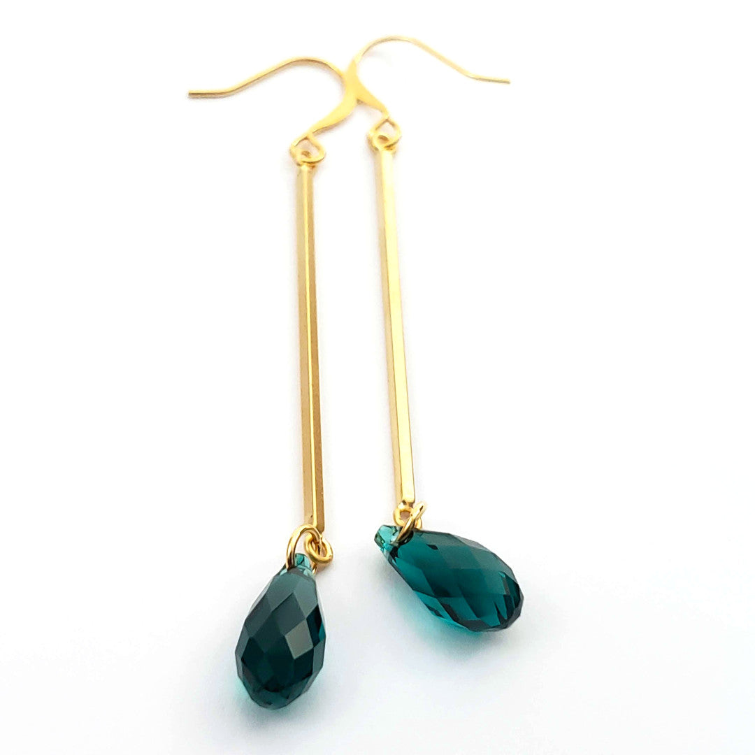 Verdier Swarovski Emerald Crystal Earrings