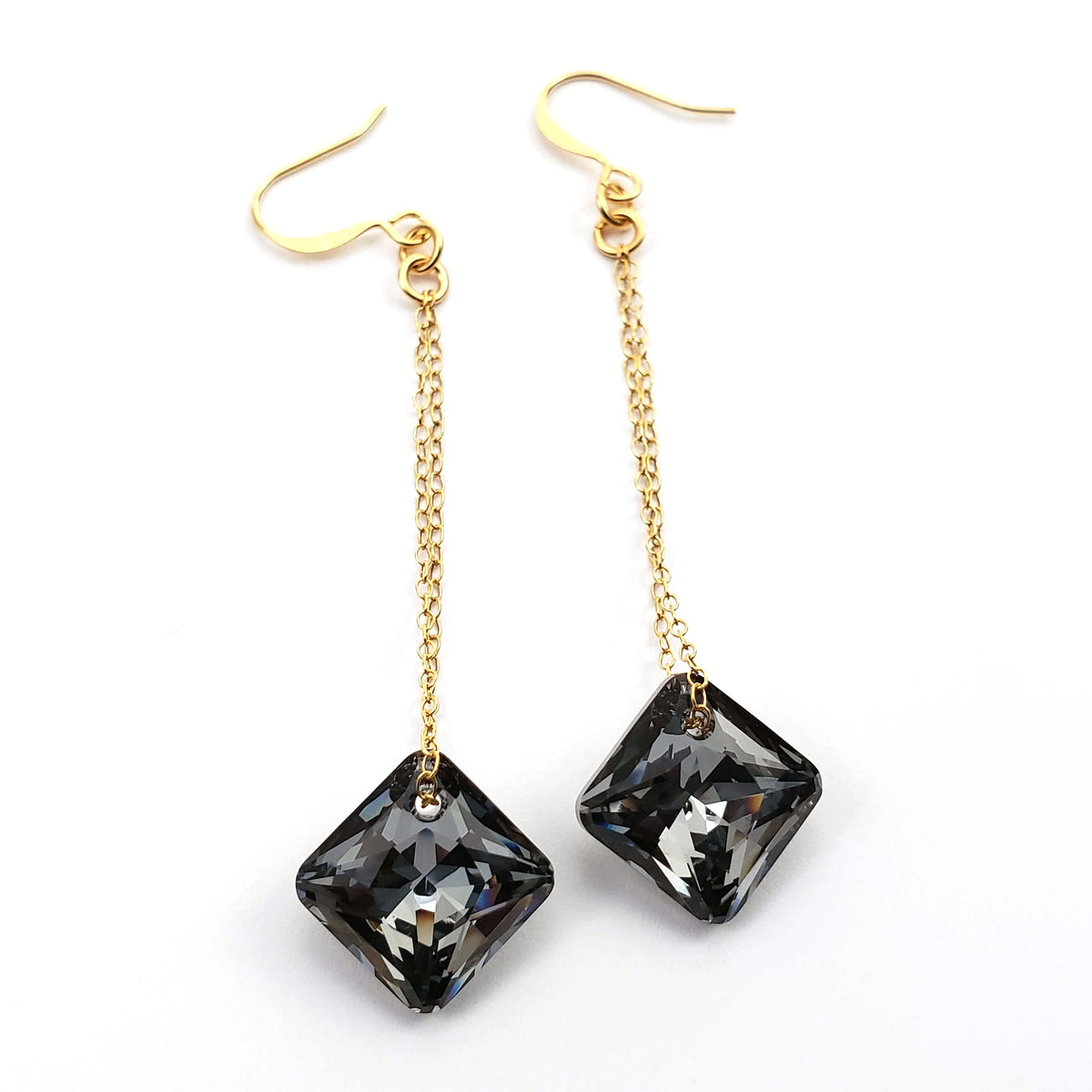 Verdier Silver Night Princess Drop Earrings